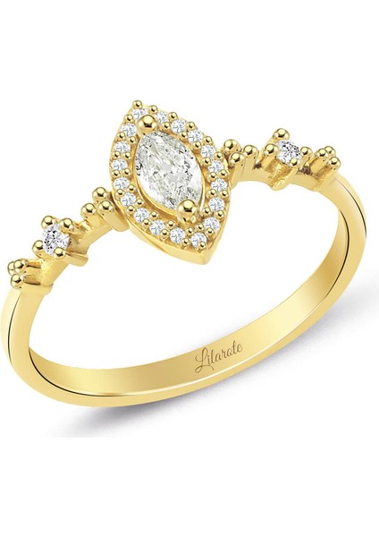 0.32 Ct. Pırlanta Modern Tasarım Markiz Yüzük