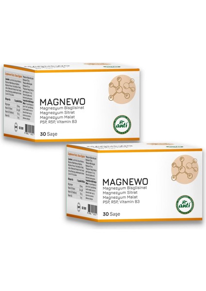 Magnewo Efervesan Magnezyum 30 Saşe x 2 Adet