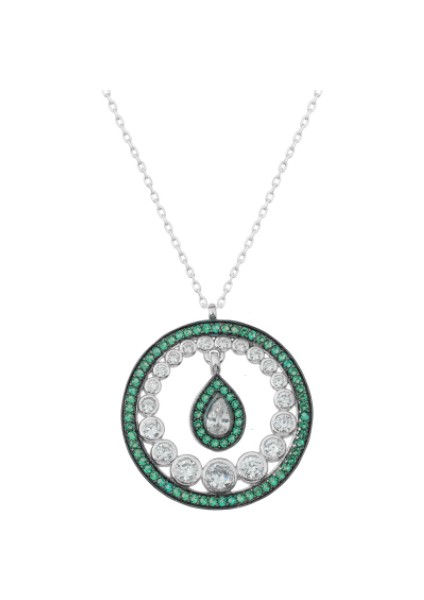 Damla Nano Taşlı 925 Ayar Gümüş Kolye