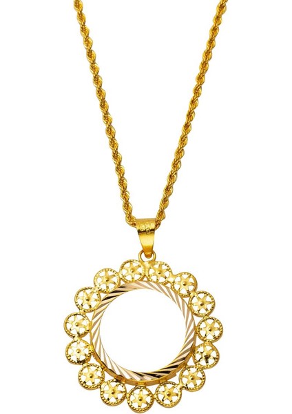 Dönence Yarım Altın Çerçeveli Kolye