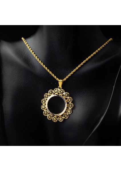 Dönence Yarım Altın Çerçeveli Kolye fiyatları