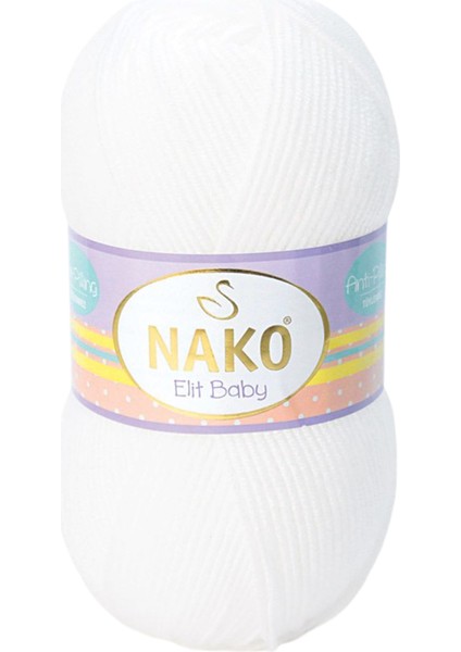 Elit Baby Anti-Pilling El Örgü Ipi Ipliği Yünü Renk KODU:208-BEYAZ