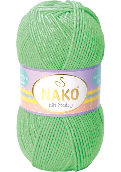 Elit Baby Anti-Pilling El Örgü Ipi Ipliği Yünü Renk KODU:5956-ÖKSE Otu