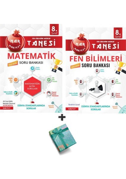 Muhtelif Nartest Yayınevi 8. Sınıf Nar Tanesi Mat-Fen Soru Bankası Seti 2022 - 2 Kitap