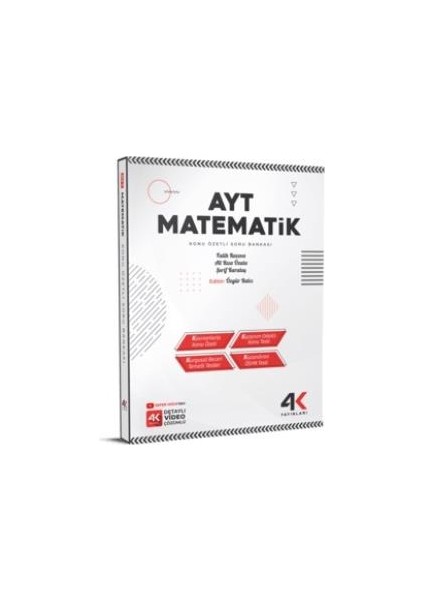4K Muhtelif 4K AYT Matematik Konu Özetli Soru Bankası
