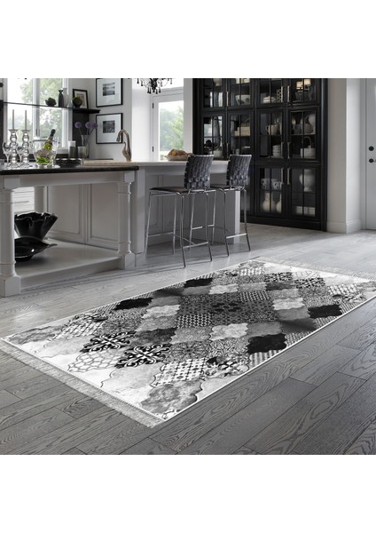 Eko Trend Djt Banyo Paspası Yıkanabilir Kaymaz Taban Mu120 Patchwork Gri
