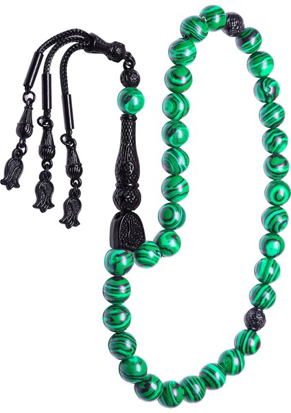 Siyan Nikel Püsküllü Yeşil Fransız Galalit Tesbih fırsatları