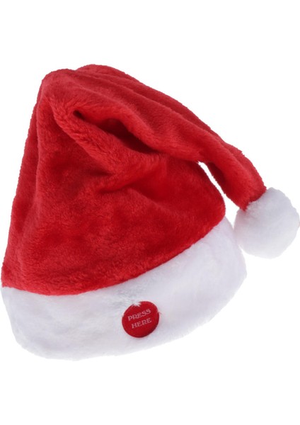 Elektrikli Müzikal Noel Baba Şapka Peluş Oyuncak Salıncak Şapka Yaratıcı Noel, Kırmızı Kırmızı Kadife fiyatları