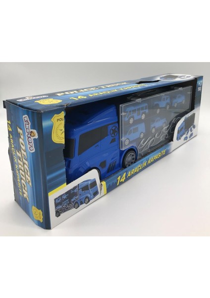 King Toys 6 Mini Araç ve Taşıyıcı Kamyon Mavi Lal 2015