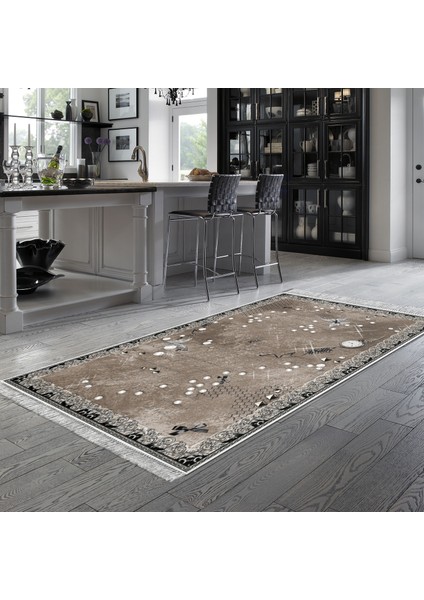 Eko Trend Djt Halı Yıkanabilir Kaymaz Taban Mu118 Modern Kahve