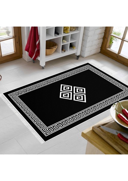 Eko Trend Djt Halı Yıkanabilir Kaymaz Taban 656m Modern Siyah modelleri