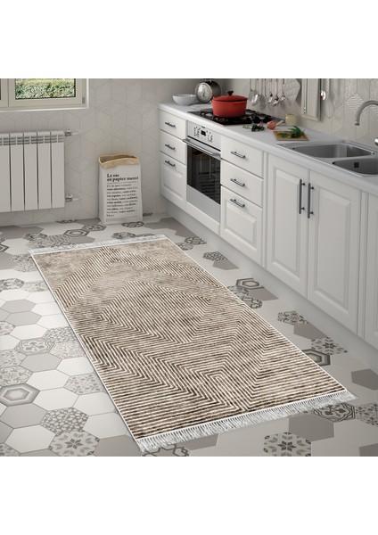 Eko Trend Djt Halı Yıkanabilir Kaymaz Taban Mu134 Modern Kahve