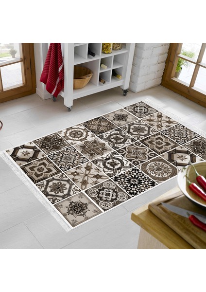 Eko Trend Djt Halı Yıkanabilir Kaymaz Taban Mu144 Patchwork Kahve