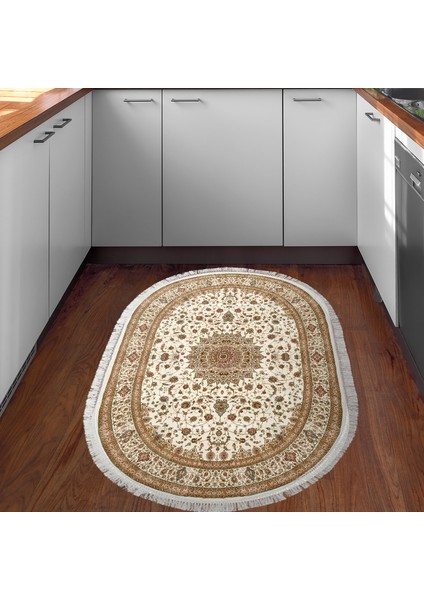 Eko Trend Djt Halı Yıkanabilir Kaymaz Taban P1372 Oval Osmanlı Kahve