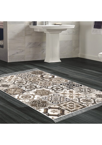 Eko Trend Djt Banyo Paspası Yıkanabilir Kaymaz Taban Mu144 Patchwork Kahve