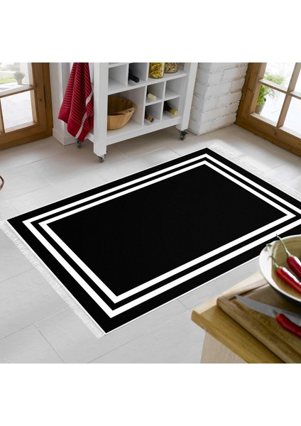 Eko Trend Djt Banyo Paspası Yıkanabilir Kaymaz Taban 1696 Bordürlü Siyah Beyaz modelleri