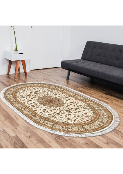 Eko Trend Djt Banyo Paspası Yıkanabilir Kaymaz Taban P1372 Oval Osmanlı Kahve