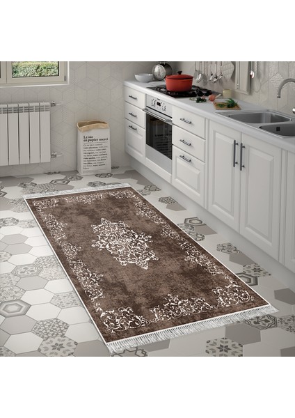 Eko Trend Djt Banyo Paspası Yıkanabilir Kaymaz Taban 616 Klasik Kahve