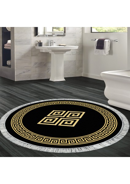 Eko Trend Djt Banyo Paspası Yıkanabilir Kaymaz Taban 656m Yuvarlak Modern Gold