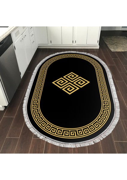 Eko Trend Djt Halı Yıkanabilir Kaymaz Taban 656m Oval Modern Gold
