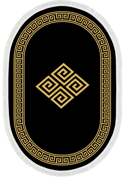 Eko Trend Djt Halı Yıkanabilir Kaymaz Taban 656m Oval Modern Gold