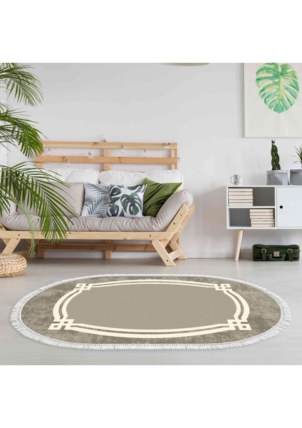 Eko Trend Djt Halı Yıkanabilir Kaymaz Taban 657m Oval Modern Camel