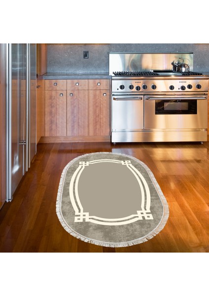 Eko Trend Djt Halı Yıkanabilir Kaymaz Taban 657m Oval Modern Camel