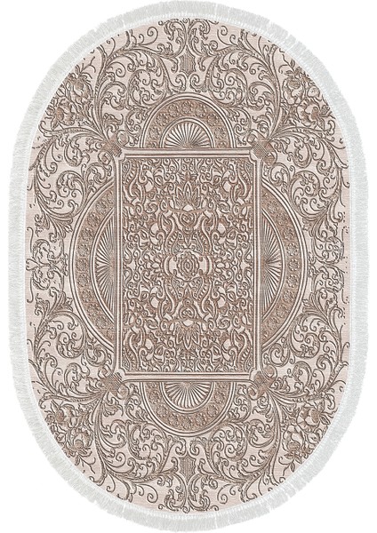 Eko Trend Djt Halı Yıkanabilir Kaymaz Taban 1488 Oval Modern Kahve