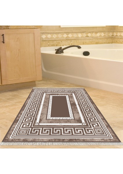 Eko Trend Djt Banyo Paspası Yıkanabilir Kaymaz Taban 651M Modern Kahve