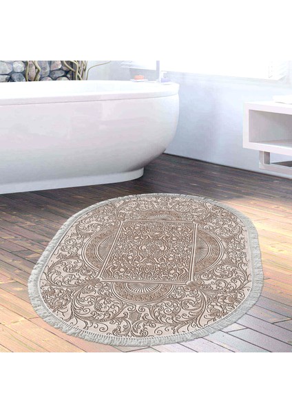 Eko Trend Djt Halı Yıkanabilir Kaymaz Taban 1488 Oval Modern Kahve