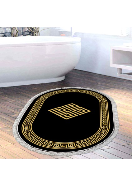 Eko Trend Djt Banyo Paspası Yıkanabilir Kaymaz Taban 656m Oval Modern Gold