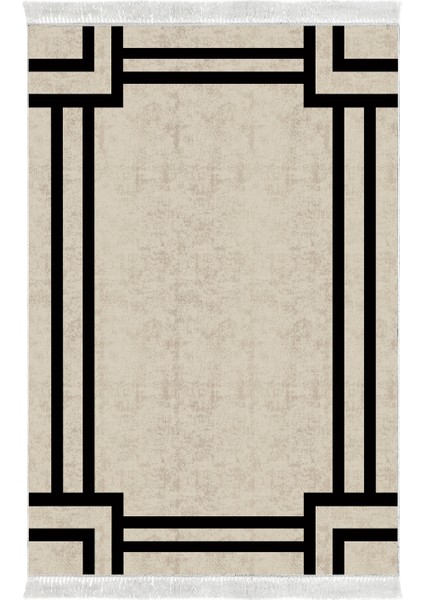 Eko Trend Djt Banyo Paspası Yıkanabilir Kaymaz Taban 1920 Modern Gri Siyah