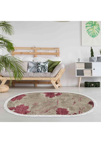 Eko Trend Djt Halı Yıkanabilir Kaymaz Taban 660m Oval Suluboya Pudra