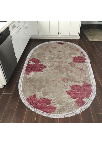 Eko Trend Djt Halı Yıkanabilir Kaymaz Taban 660m Oval Suluboya Pudra