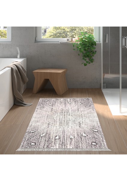 Eko Trend Djt Banyo Paspası Yıkanabilir Kaymaz Taban 743 Modern Pudra