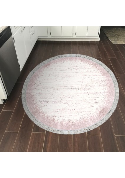 Eko Trend Djt Banyo Paspası Yıkanabilir Kaymaz Taban 1342 Yuvarlak Modern Pudra modelleri