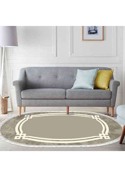 Eko Trend Djt Banyo Paspası Yıkanabilir Kaymaz Taban 657m Oval Modern Camel