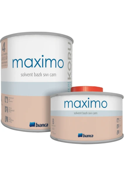 Maximo – Solvent Bazlı Sıvı Cam Parlak 0,5 kg