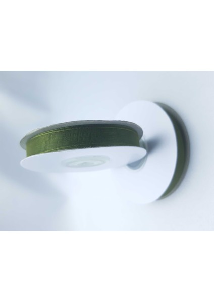 Haki Renginde 1 cm Organze Kurdele (1 Makara 25 Mt)