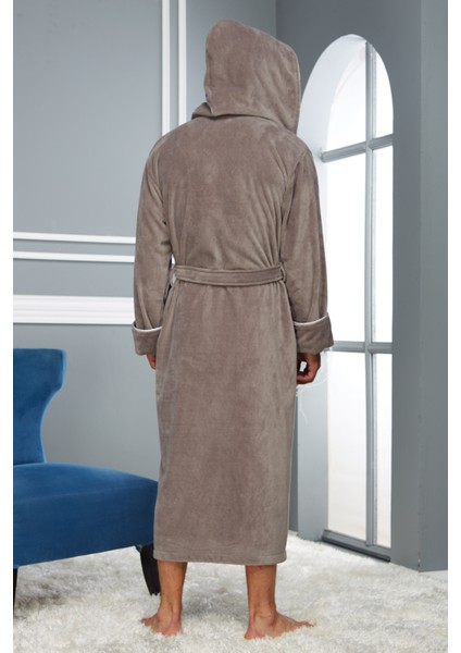 Ns Taç Nakış Bambo Cotton Erkek Bornozu