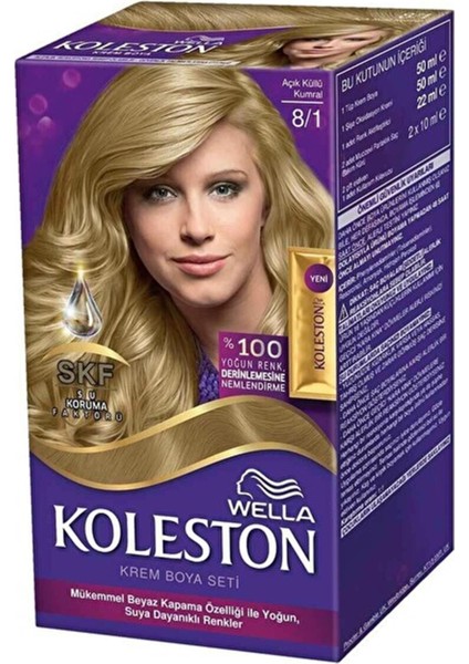 Wella Koleston Kit 8/1 Açık Küllü Kumral Saç Boyası Kategori Saç Boyası