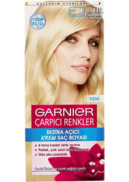 Garnier Çarpici Renkler Garnier Color Sensation Çarpıcı Renkler 110 Ekstra Açık Elmas Sarısı Saç Boyası Kategori Saç Boyası