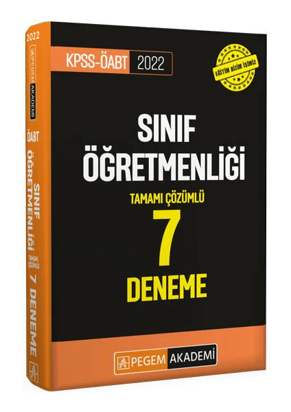 Pegem Akademi Yayıncılık 2022 KPSS ÖABT Sınıf Öğretmenliği Tamamı Çözümlü 7 Deneme