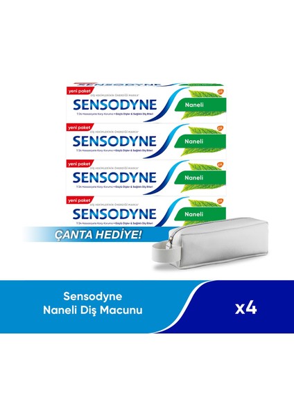 Naneli Diş Macunu 75 ml X4 Çanta Hediye