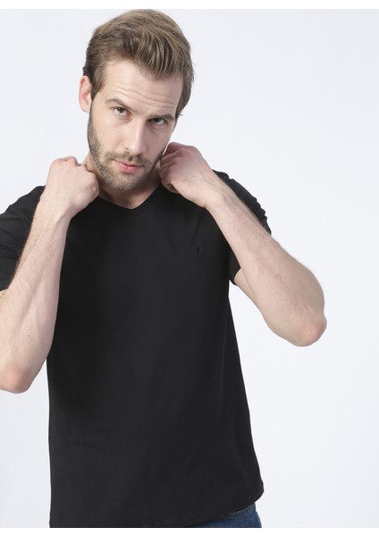 Siyah Erkek Basic Modal T-Shirt ROMEO-V fiyatları