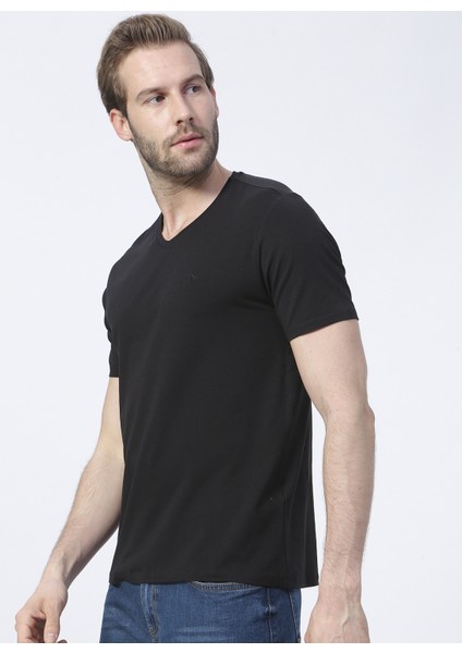 Siyah Erkek Basic Modal T-Shirt ROMEO-V indirimleri