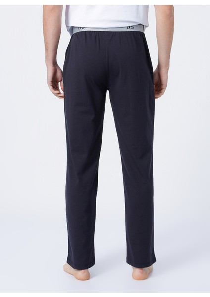 Normal Bel Düz Gri Erkek Pijama Alt