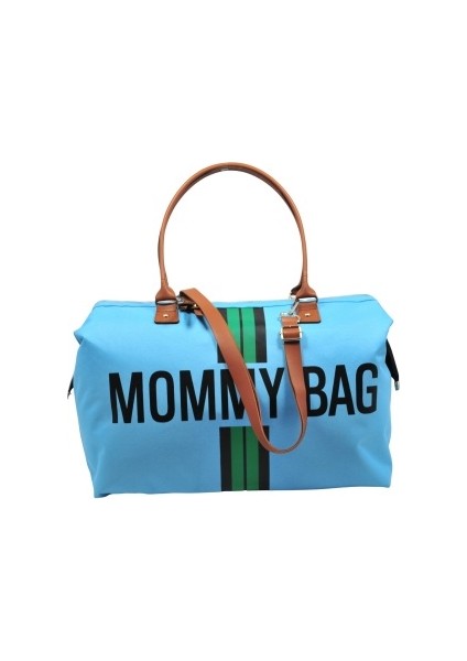 Babysi Mommy Bag Exclusive Tasarım Çizgili Mavi Anne Bebek Bakım ve Kadın Çantası