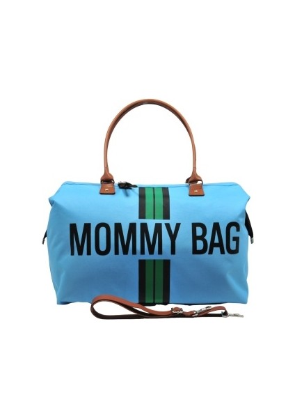 Babysi Mommy Bag Exclusive Tasarım Çizgili Mavi Anne Bebek Bakım ve Kadın Çantası