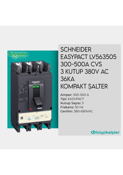 LV563505 3X630A 36kA Termik Manyetik Şalter 441-630A